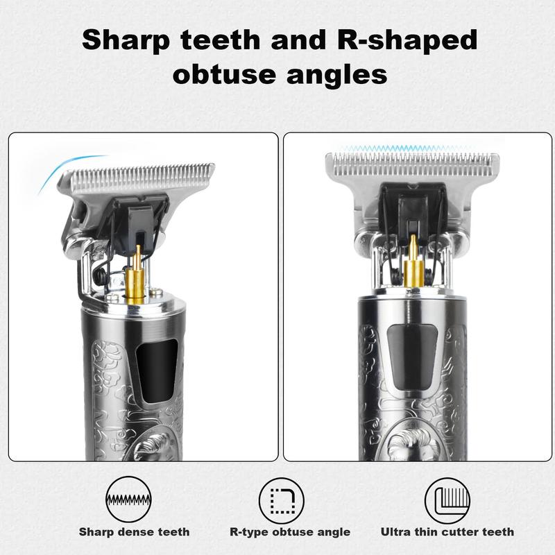Cordless USB Charging Men Hair Trimmer Kit, 1 Set Electric Hair Clipper & Limited Comb & Charging Cable & Cleaning Brush & Safety Buckle, Professional Clippers for Men 3