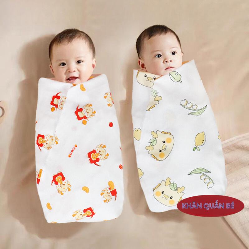  Khăn đa năng quấn bé sơ sinh vải cotton 85cmx85cm hàng đẹp - K8 Nhộng Chũn 
