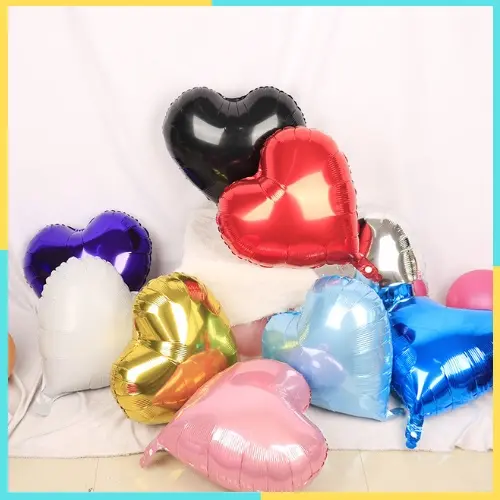 Bóng nhôm trái tim, ngôi sao size 10, 23, 45cm trang trí sinh nhật, tiệc cưới, phòng cưới 5