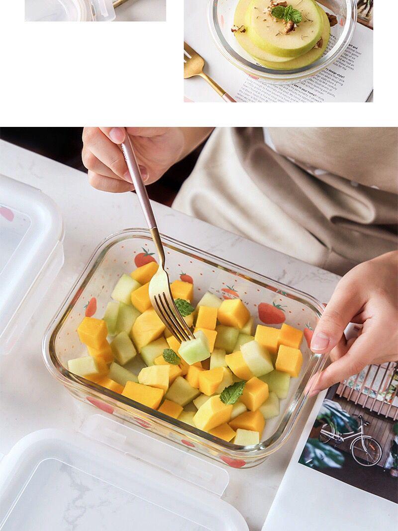 Product Introduction of Insulated Glass Bowl Heat Resistant Microwave Oven Safe Glass Lunch Box Glass Food Storage Box Lunch Box with Lid for Office Workers 21
