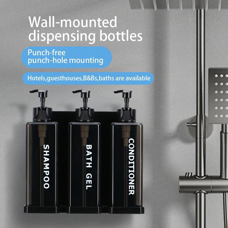Product Introduction of Wall Mounted Soap Dispenser, 1 Count Punch-free Soap Liquid Pump, Shampoo Conditioner Shower Gel Dispenser for Bathroom Supplies 2