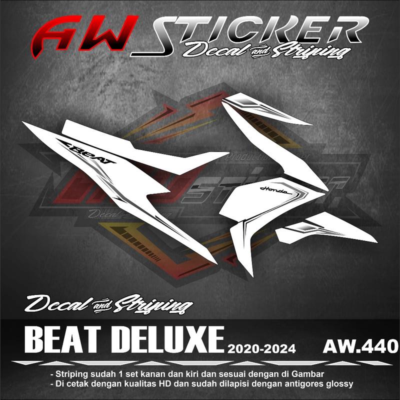 Striping Transparan Beat Striping Beat Deluxe 2020 - 2023  Sticker Variasi Beat Deluxe Beat Street AW 440 8