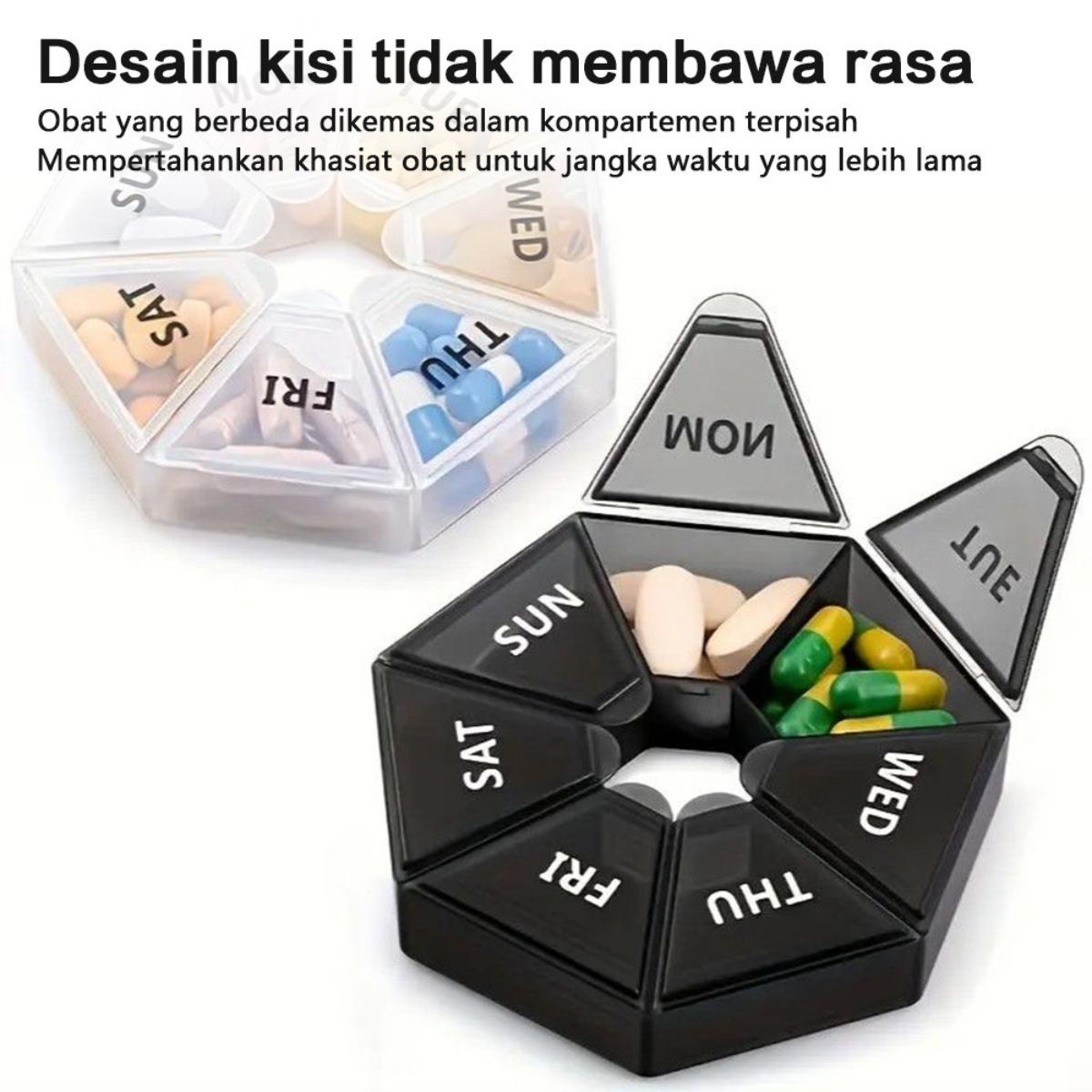 7 Sekat Kotak Pil Portable - Tempat Obat Travel, Organizer Vitamin & Suplemen, Kotak Obat Mini dengan 7 Kompartemen, Ideal untuk Perjalanan & Sehari-hari 7 Sekat Kotak Pil Portable - Tempat Obat Travel, Organizer Vitamin & Suplemen, Kotak Obat Mini dengan 7 Kompartemen, Ideal untuk Perjalanan & Sehari-hari