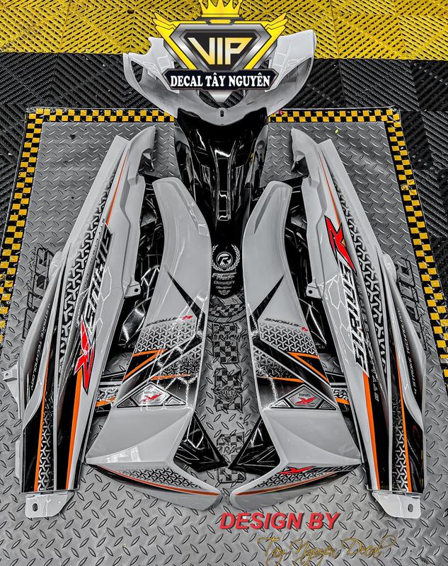 Dàn áo xe Sirius 50/110cc Trắng Đen Nhựa ABS cao cấp Tặng Tem PVC 3 Lớp. - ( Note: Ae cần mẫu theo yêu cầu vui lòng nhắn tin cho shop )