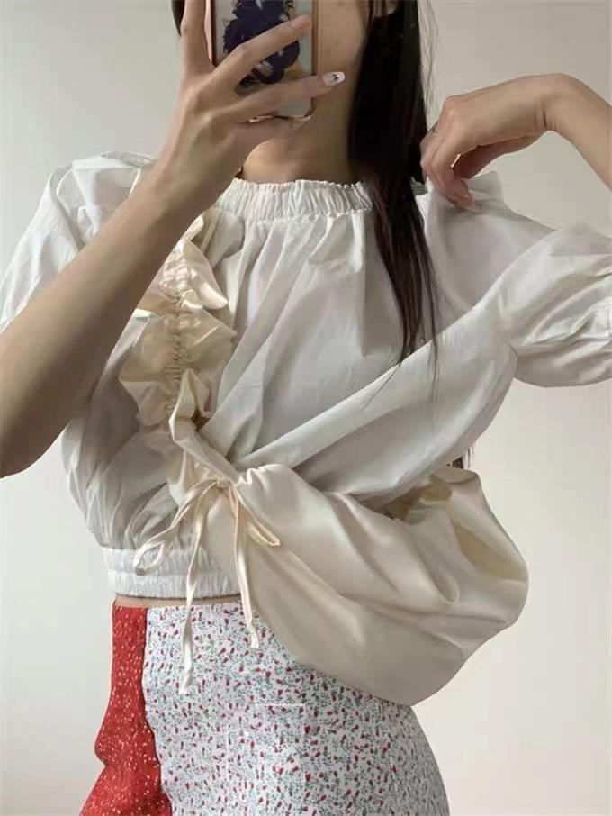 Product Introduction of Women Fashion Korea Ins Casual Pleated Lace Drawstring Designer Vintage Y2k Ladies Large Capacity Shoulder Canvas Bag Backpack 5