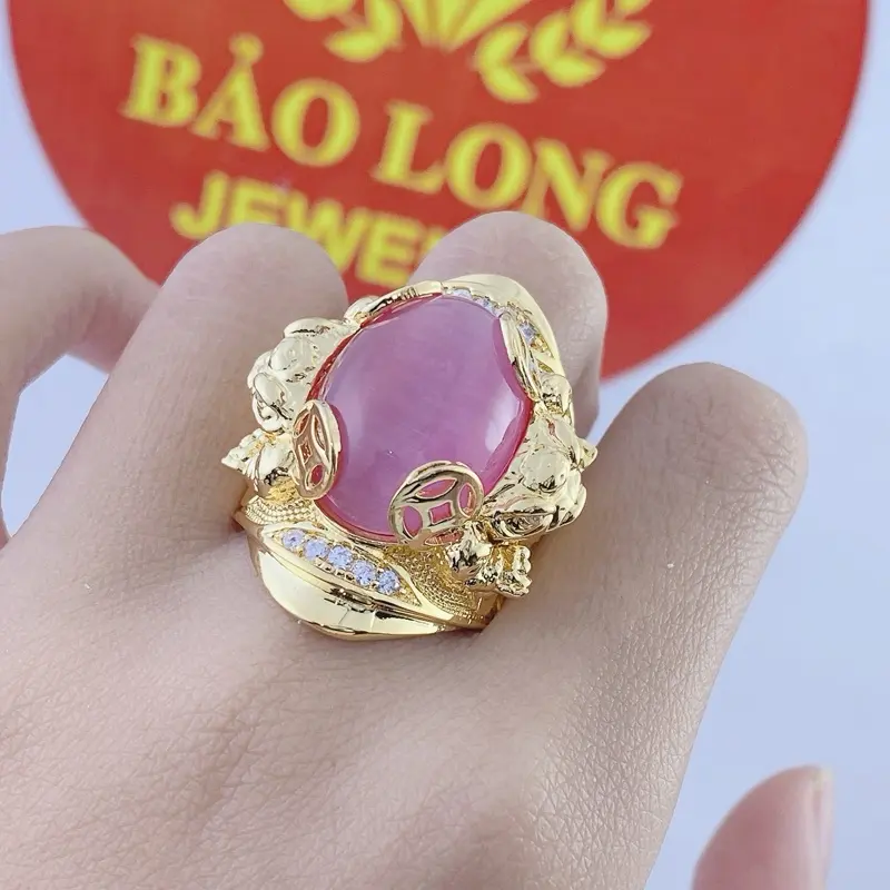 Nhẫn nam cóc ngậm ngọc đá ruby sao - Trang sức bảo long 2