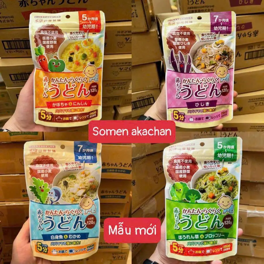 Mì Somen tách muối Akachan cho bé từ 5M- Nội địa Nhật Bản