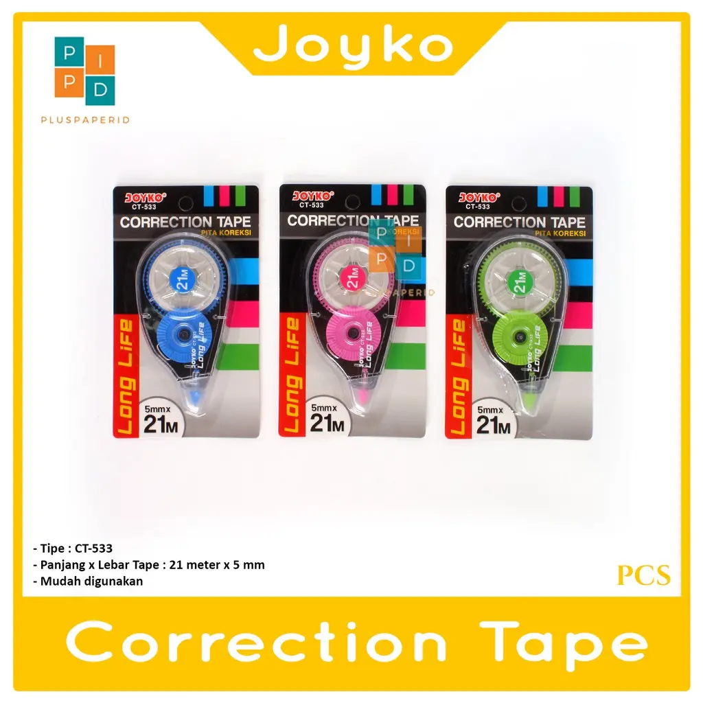 JOYKO - Correction Tape CT-533 Tip-Ex Roll Long Life - Pcs