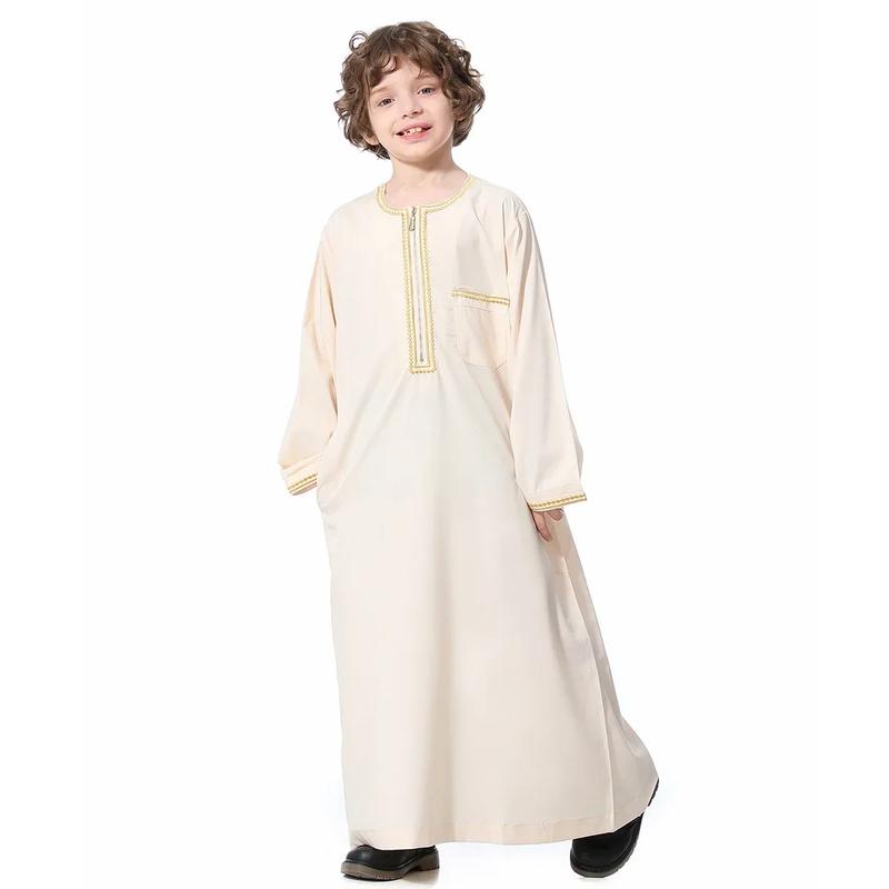Product Introduction of Dubai Embroidery Patchwork Hijab Abayas Ramadan Muslim Clothing Boys Abaya Jilbab Khimar Turkey Kaftan Moroccan Islam Long Robe 7