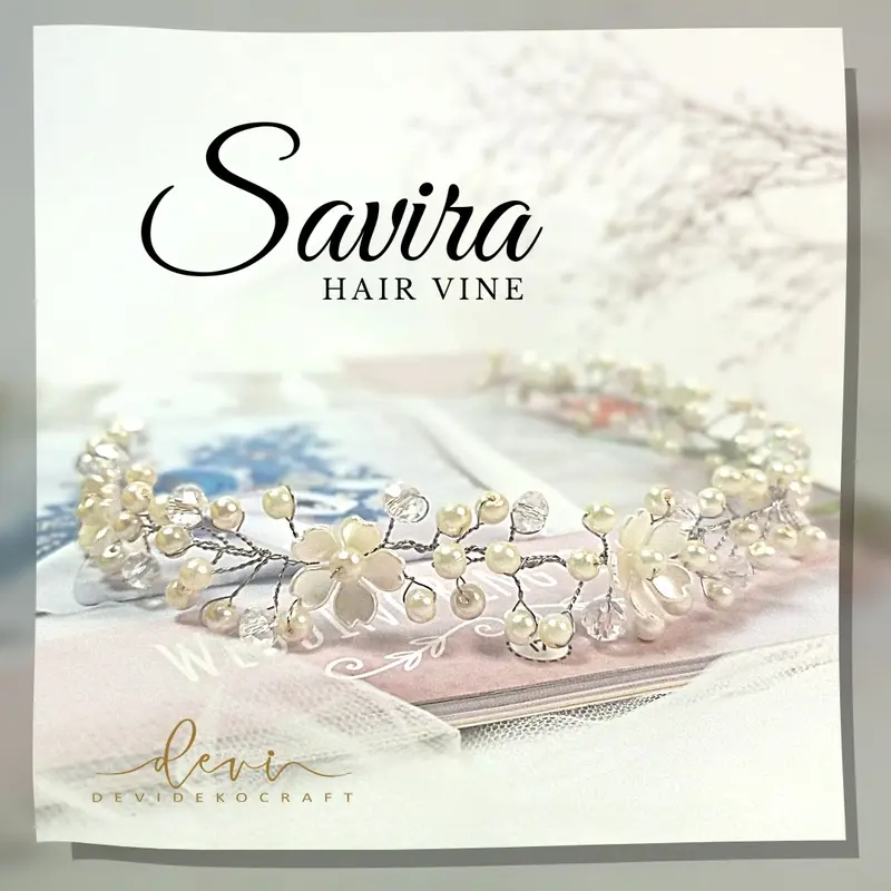 Headpiece Pengantin SVR01 Mutiara Kristal 0