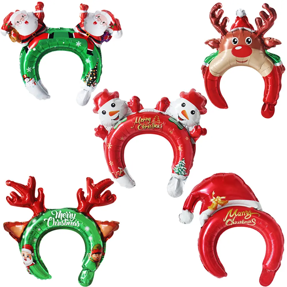 Băng Đô / Băng Đô, Thiết Kế Ông Già Noel, Thích Hợp Cho Bóng Bay Giáng Sinh, Quà Sinh Nhật Cho Trẻ Em, Phụ Kiện Tóc Sáng Tạo, Cho Bữa Tiệc Giáng Sinh, Đầu Bóng Bay
