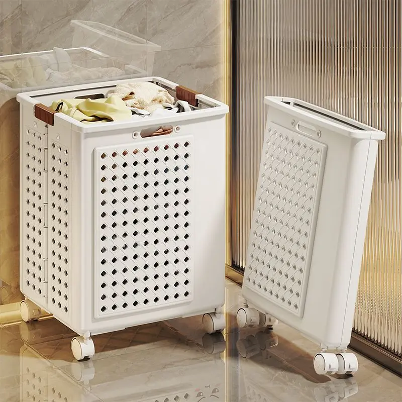 Laundry Basket With Wheels/Collapsible Plastic Basket Laundry Humper Multipurpose Storage Basket/Collapsible Plastic Laundry Baskets with Wheels Laundry Storage Basket For Laundry Hamper Organiser