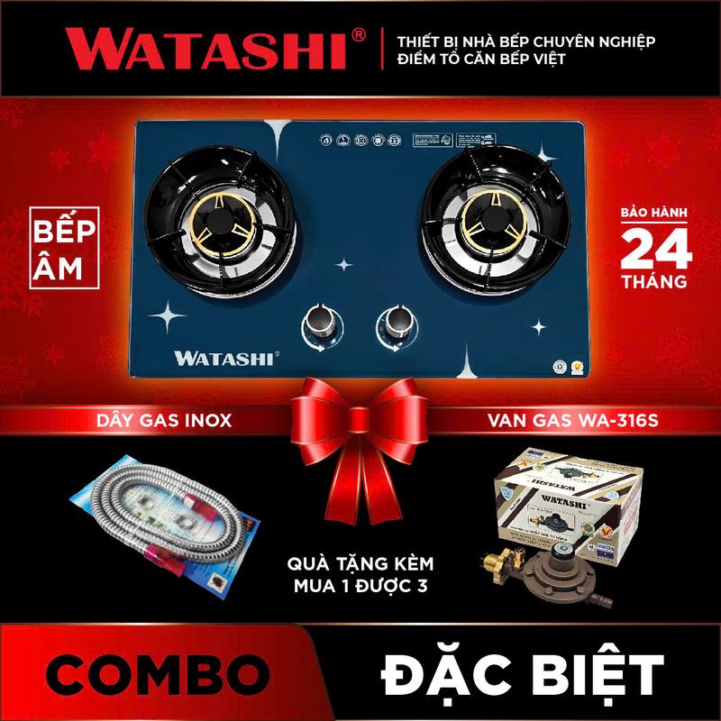 MUA 1 ĐƯỢC 3 BẾP GAS ÂM WATASHI: WA - 678TA MẪU MỚI TÍCH HỢP KIỀNG CHẮN GIÓ + TIẾT KIỆM GAS TỚI 30%