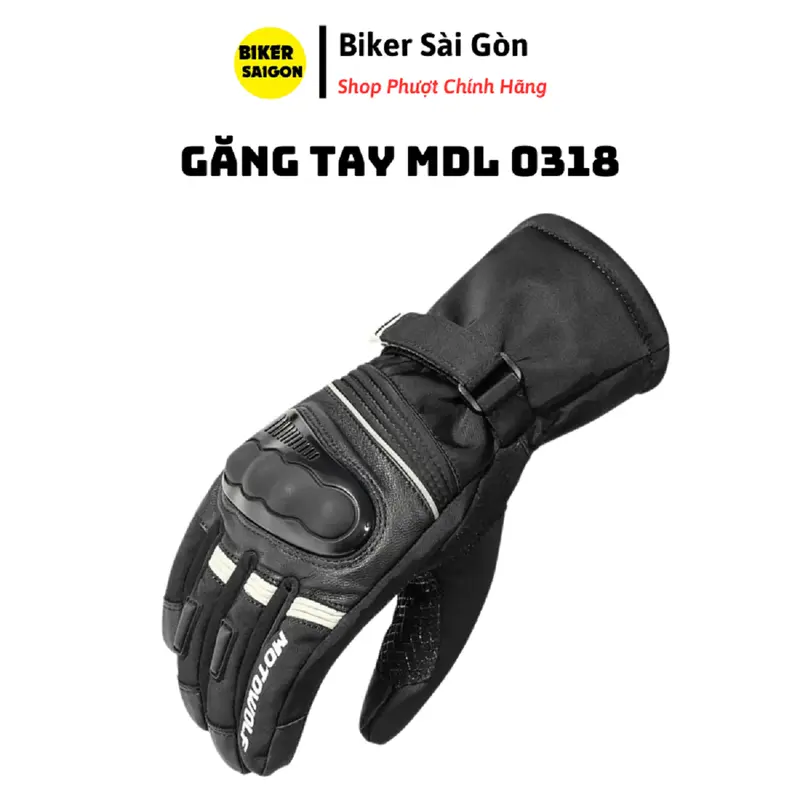 Găng Tay Kháng Nước Motowolf MDL 0318 Đen Thiết Kế Gù Carbon Chống Va Đập Tốt 0