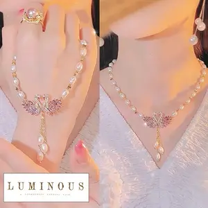 K31 (Beli 2 dapat bonus) COD Kalung angsa ungu wanita titanium