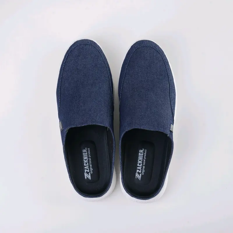 Sepatu Sandal Bustong Casual Shoes Pria Sendal Selop - Bahan Jeans Berkualitas, Sol TPR Anti-Slip, Empuk dan Fashionable 3