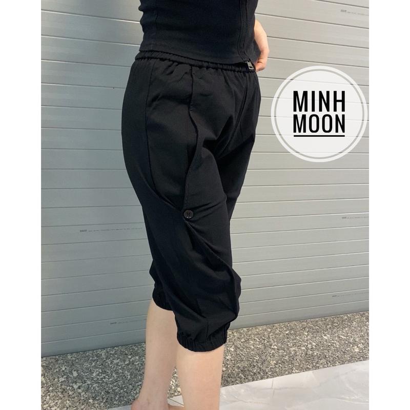[New]Quần lửng bo gấu chất Kaki Thun Hàn CC cạp cao lưng thun,gấu bo. 1