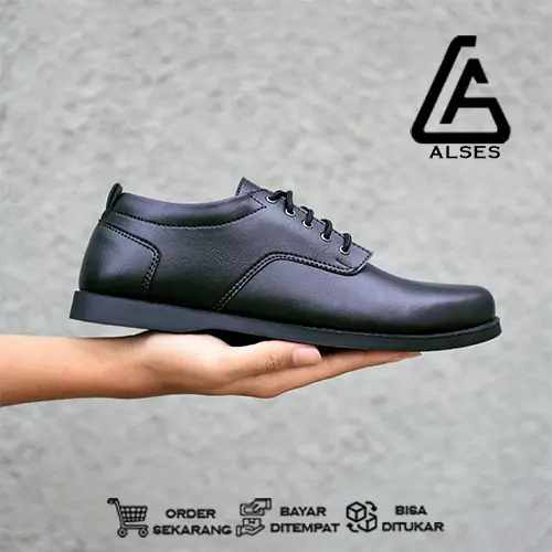 PRS - Sepatu Formal Pria Casual Kantoran Nikahan Kulit Syntetis Original Sepatu Pantofel Pria Resmi Formal hitam Coklat Gaya Trendy Kasual Kantoran Kuliah Wisuda Pesta Nikah Kondangan Gereja Kerja Pns Guru Kekinian Terlaris Terbaru Murah Shoes Black Black 6