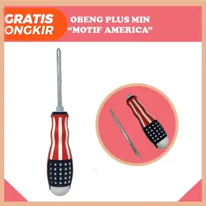 OBENG amerika Bolak Balik AMERIKA MinPlus 2in1 Screwdriver - + USA Mata Gagang obeng Amerika magnet