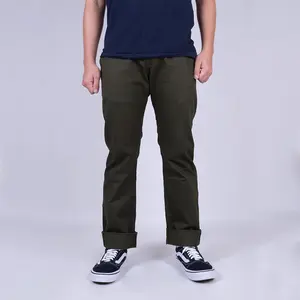 Chino Pants Cotton Twill Olive Reguler size 28-38 - Celana Panjang Chinos Pria By Earthy Genova
