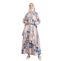 Gambar Dress Bhatara Batik Zahrani 5108 Maxmara Lux Motif Geometri Multiwarna Regular Fit - Wanita, Gamis, Tunik, Brown, Syari, Muslim, Panjang, Terusan - S-M dari Bhatara Batik Kota Bandung 1 Tokopedia