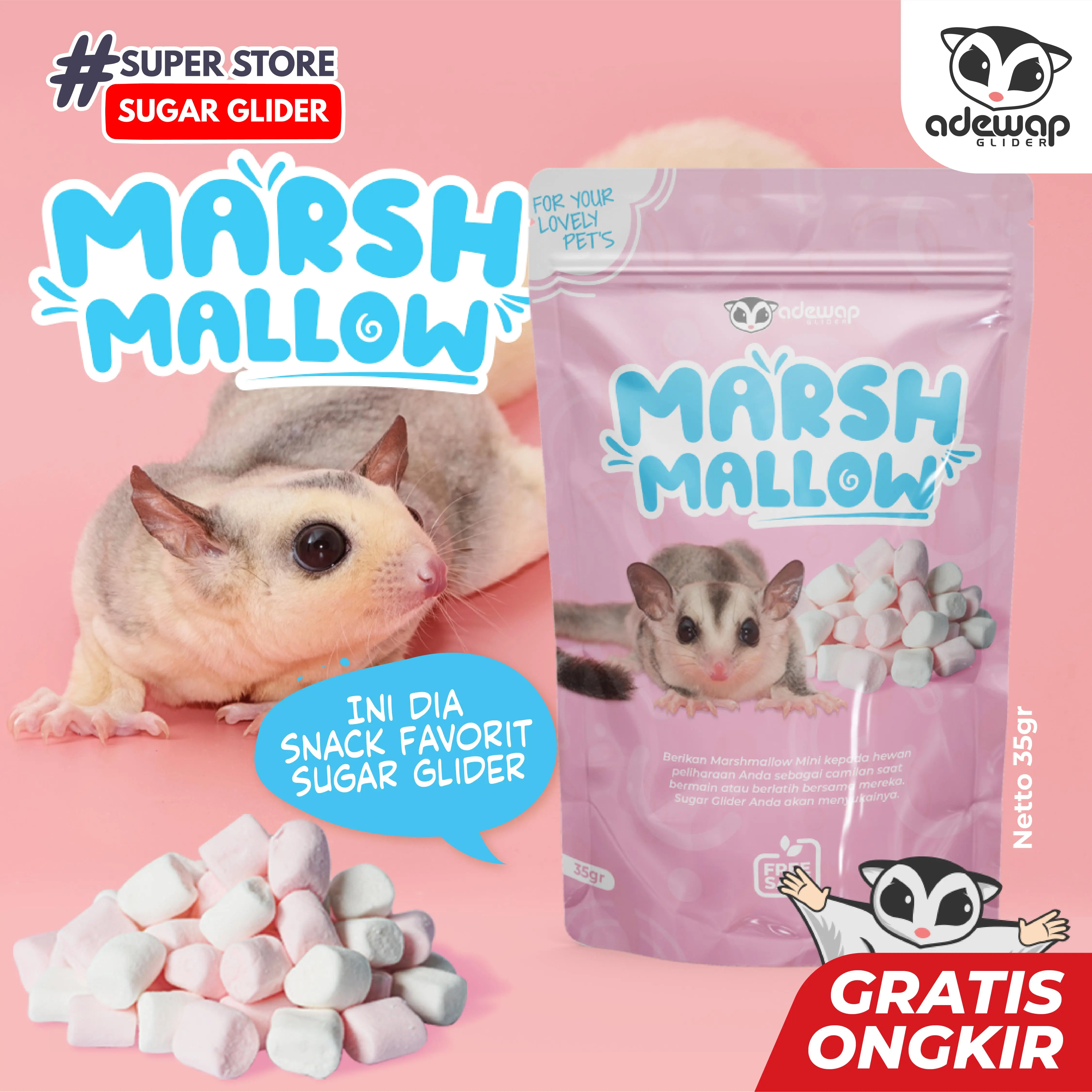 MARHSMALLOW CAMILAN SUGAR GLIDER