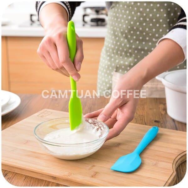Phới vét bột đa năng thìa silicon chịu nhiệt cao cấp nấu đồ ăn dặm cho bé dụng cụ nhà bếp