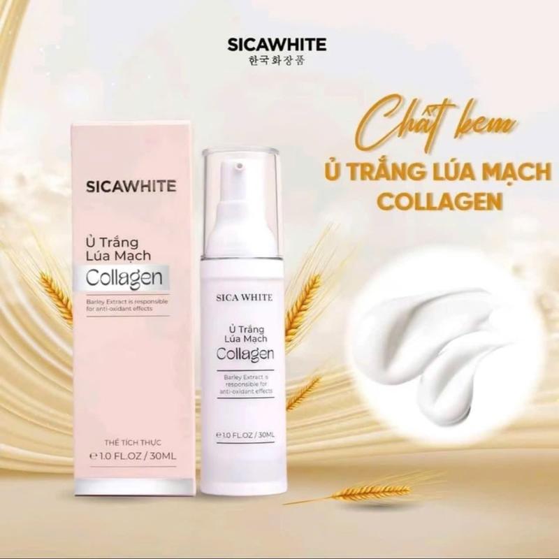 Ủ Trắng lúa mạch Collagen ( 30ml) Sica White - mặt nạ hỗ trợ làm trắng da- hỗ trợ chăm sóc da ngâm đen Skincare Cosmetics mask phục hồi da đủ vị làm dịu