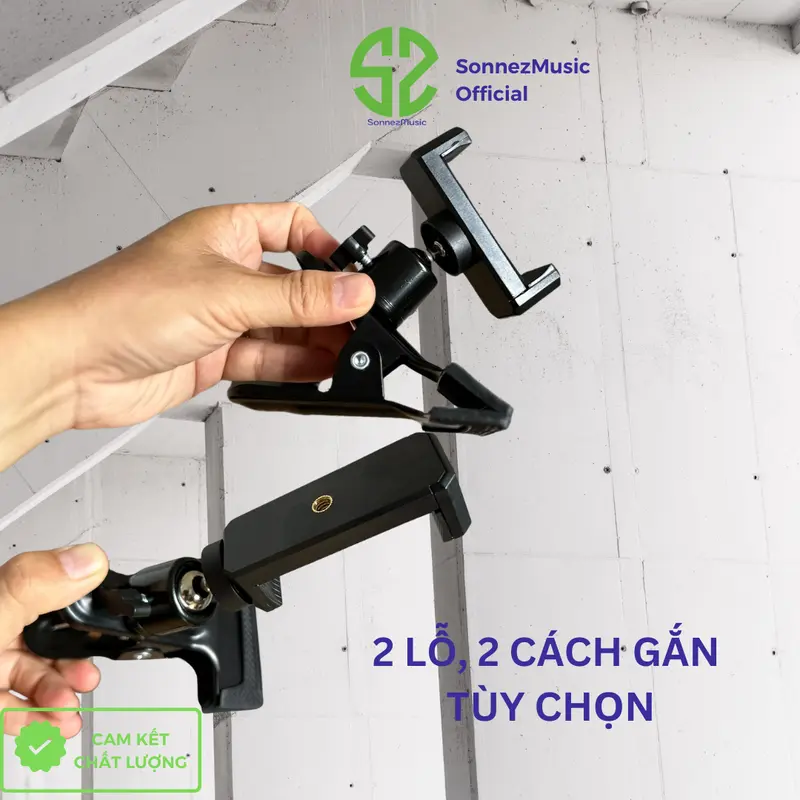 Giá điện thoại, kẹp điện thoại livestream quay video guitar - Sonnezmusic 2