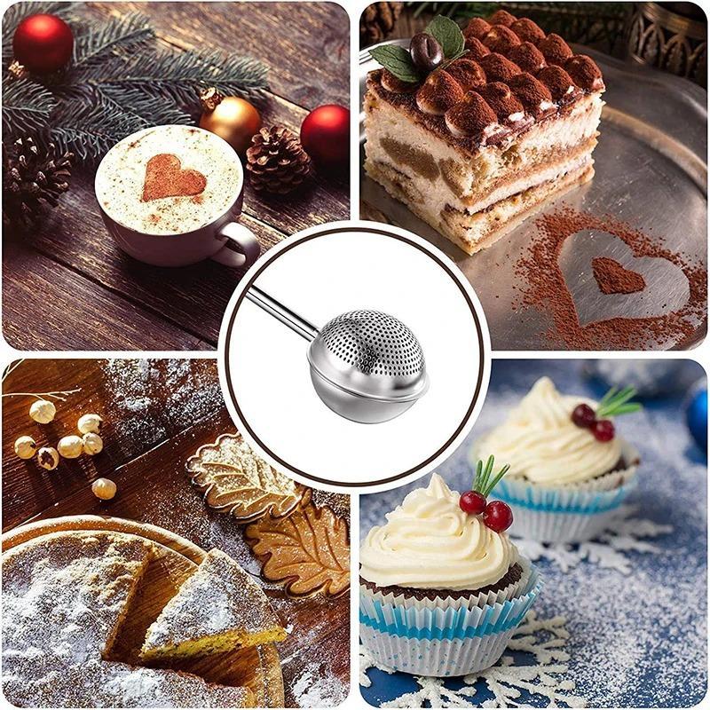 Stainless Steel Baking Ball, Creative Sugar Sifter, Durable and Easy To Clean Filter Ball, Cake and Bread Powder Sprinkler 3