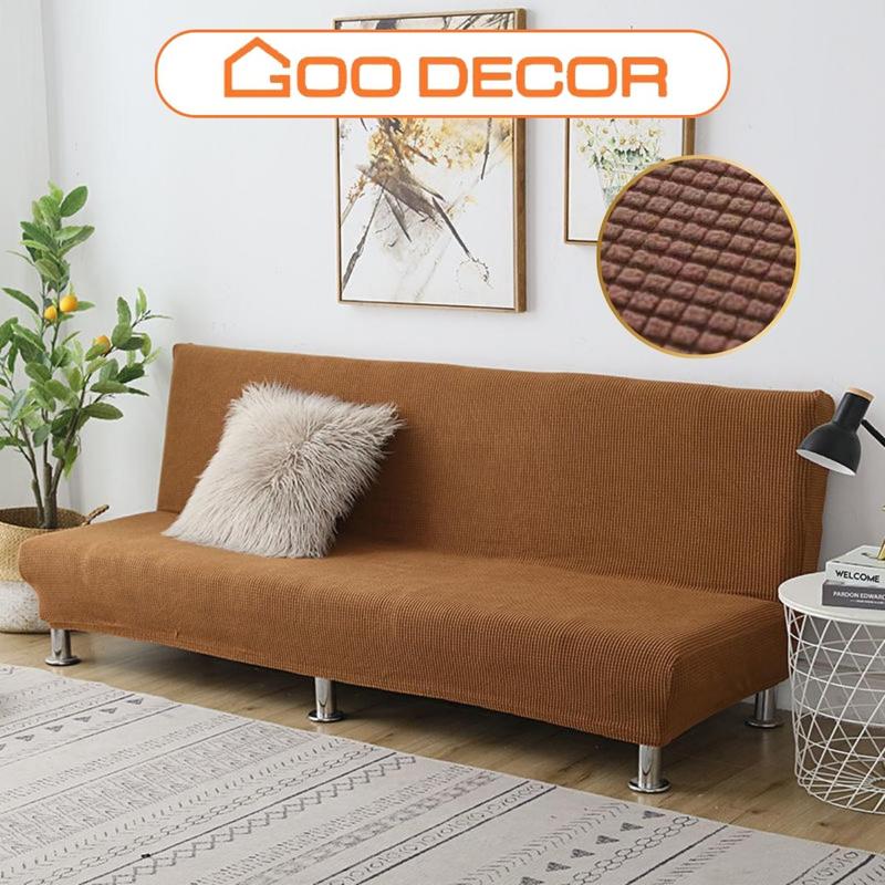 Bọc sofa bed GOO Decor, bọc ghế sofa giường vải nhung gân dày dặn co giãn 4 chiều