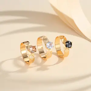 LM850 Cincin Titanium Cincin Permata Simpel Korean Style Wanita Anti Karat rings