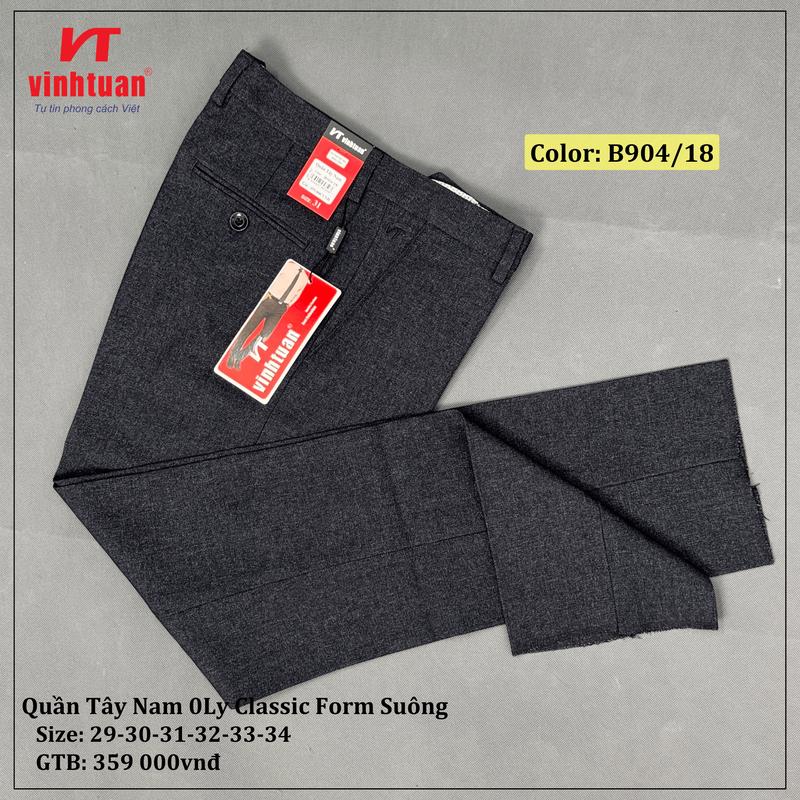 Quần Tây Nam Dáng Đứng 0Ly Vĩnh Tuấn Form Suông B904 - Sale Xả Kho, Size 29-40, Ống 18-22cm, Ong Menswear 7