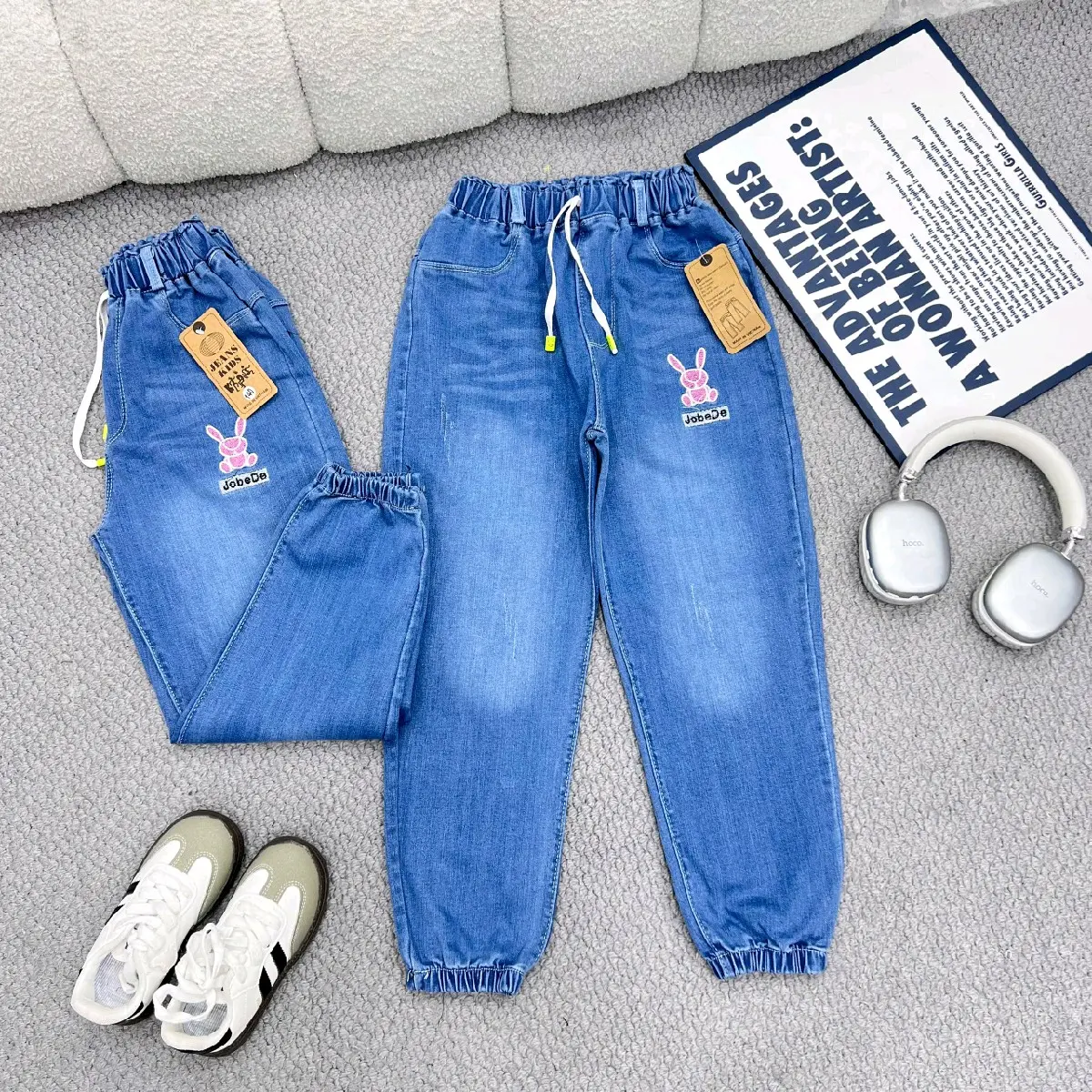 Quần jean dài bé gái size 18-48kg , quần bò dài bé gái đi học  chất mềm co giãn