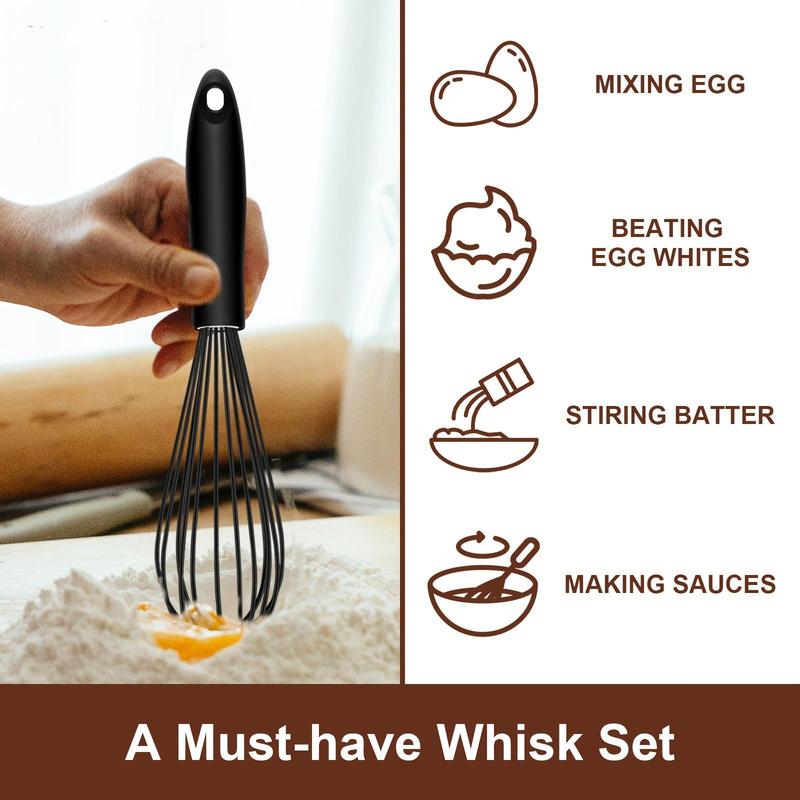 3pcs/set Manual Egg Mixer with Handle, Portable Anti-scratch Hand Egg Beater, Handheld Whisk for Butter Cream Egg Paste, Kitchenware 3