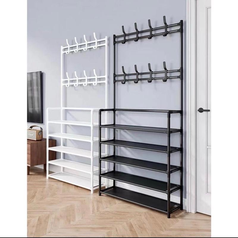 Kệ Để Giày Đa Năng 4-5 Tầng Kèm Chỗ Treo Quần Áo Tiện Lợi Kitchen gia dung tien…