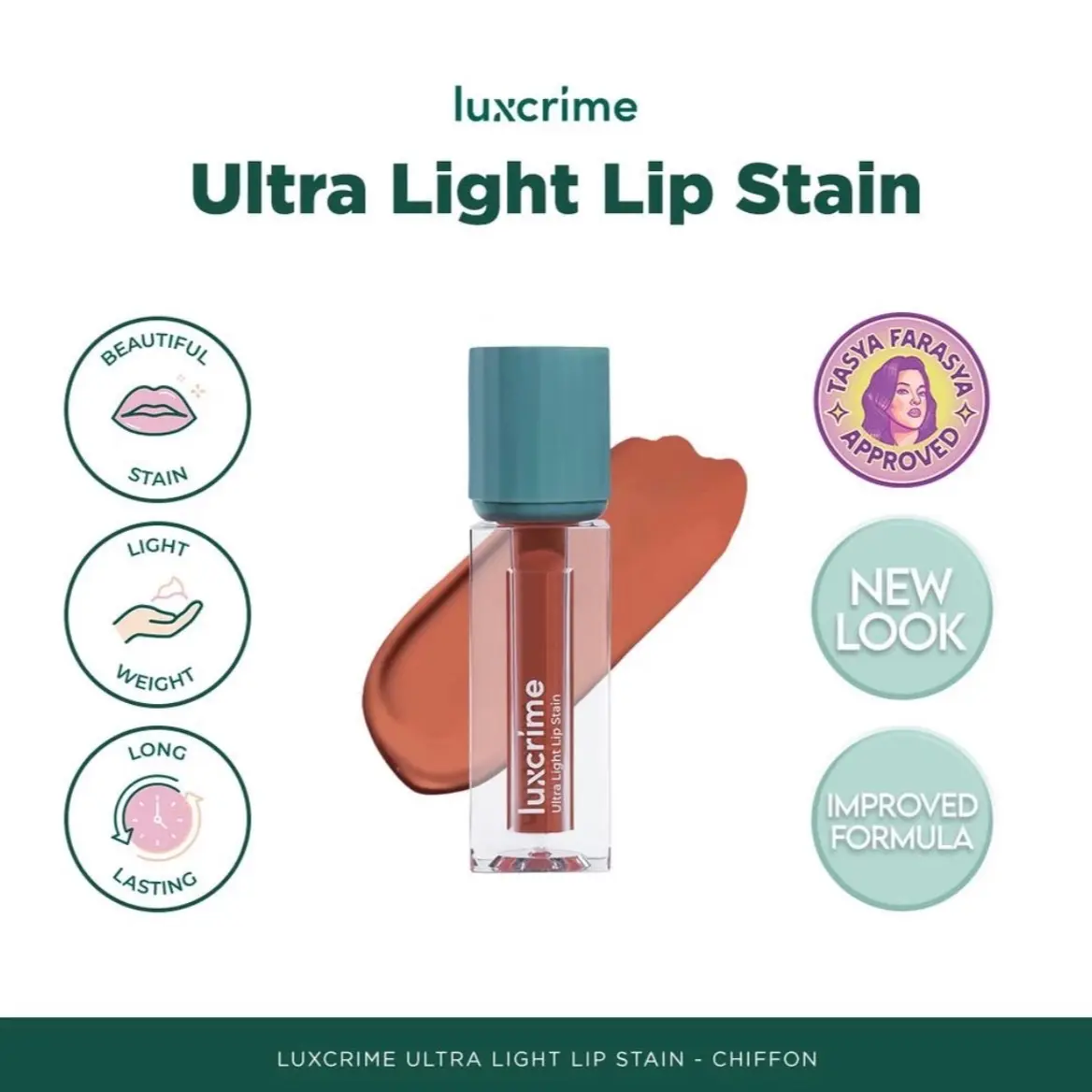 NEW Luxcrime Ultra Light Lip Stain - Liptint Waterproof Anti Kering & Anti Transfer Tahan 16 Jam Bibir Tahan Lama Tahan Lama