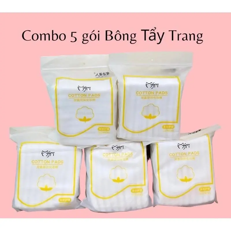 [ COMBO 5] Gói Bông tẩy trang Cotton Pads MFM 222 miếng siêu mềm mịn, bông tẩy trang 3 lớp siêu dai