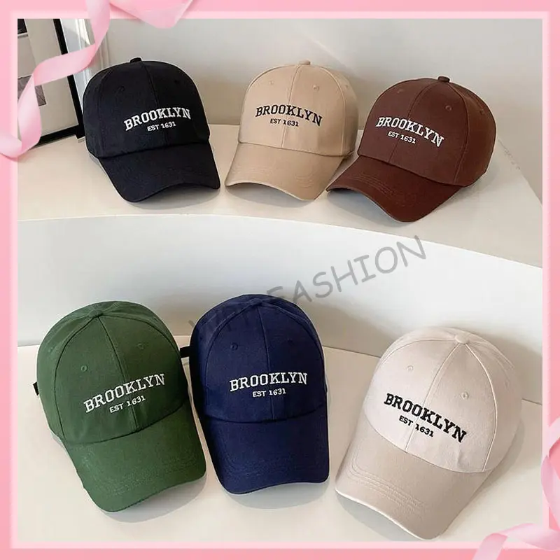 Brooklyn Baseball Cap Unisex Korean Fashion Baseball Cap For Men And Women Sumbrero hand wash blue