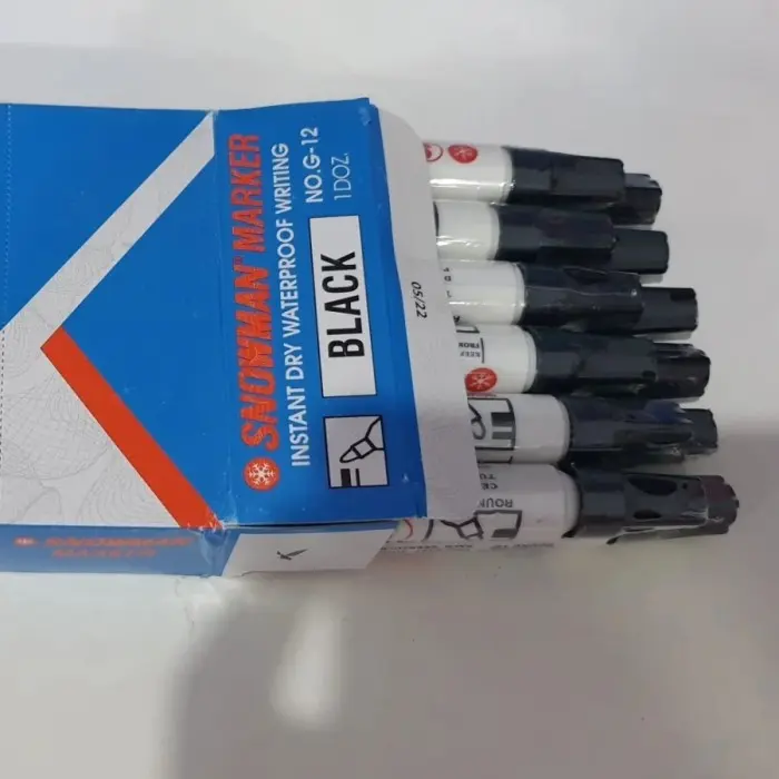 [ 12 pcs ] SPIDOL Giant Marker Snowman Hitam G12 Permanen Stationery 1