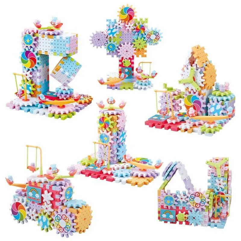 [TẶNG PIN] Đồ chơi lắp ráp bánh răng đủ loại 203 pcs, 135 và 83pcs có thể hoạt động cho bé tùy ý sáng tạo theo ý thích mẫu mới 2024 - Bộ lắp ráp thông minh cho bé 5