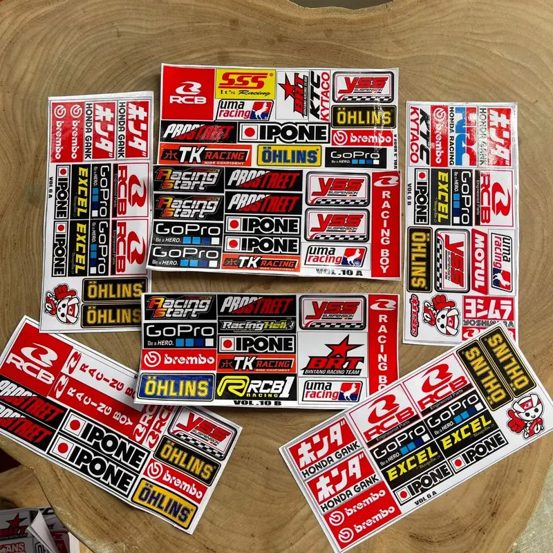 Sticker Pack Racing Stiker Motor harga perlembar sudah laminasi anti gores tahan air 1