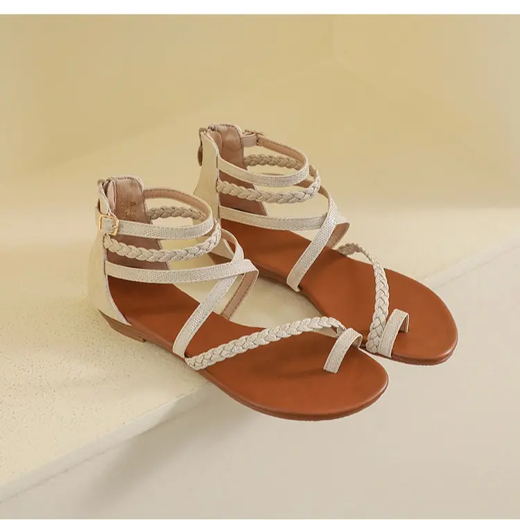 [Chính hãng]Giày sandal chiến binh nữ boho XIANGLV basic sang trọng 1.5cm, sandal nữ xỏ ngón, giày dây NH30 - Lenbychia 2