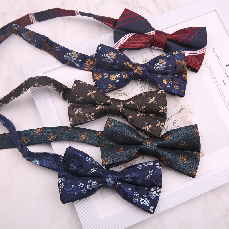 Product Introduction of 6 * 12cm Patterned Men's Wedding Groom Groomsman Suit Black Red Blue Striped Formal Banquet Fashion Bow Tie 12