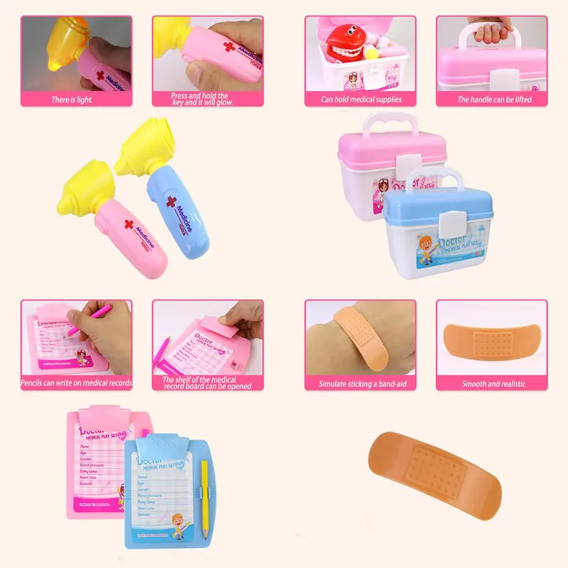 35pcs/set Doctor's Kit Toy, Pretend Play Medical Kit For Kids, Pretend Play Toy For Children's Gift 2