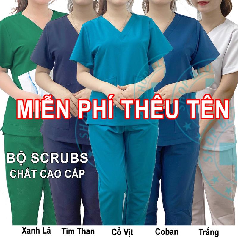 Bộ Scrubs Bác Sĩ Nam Nữ Blouse cổ tim nhiều màu đồng phục điều dưỡng spa thẩm mỹ viện dược sĩ hàng cao cấp {Ảnh Tự Chụp} scrub scotim