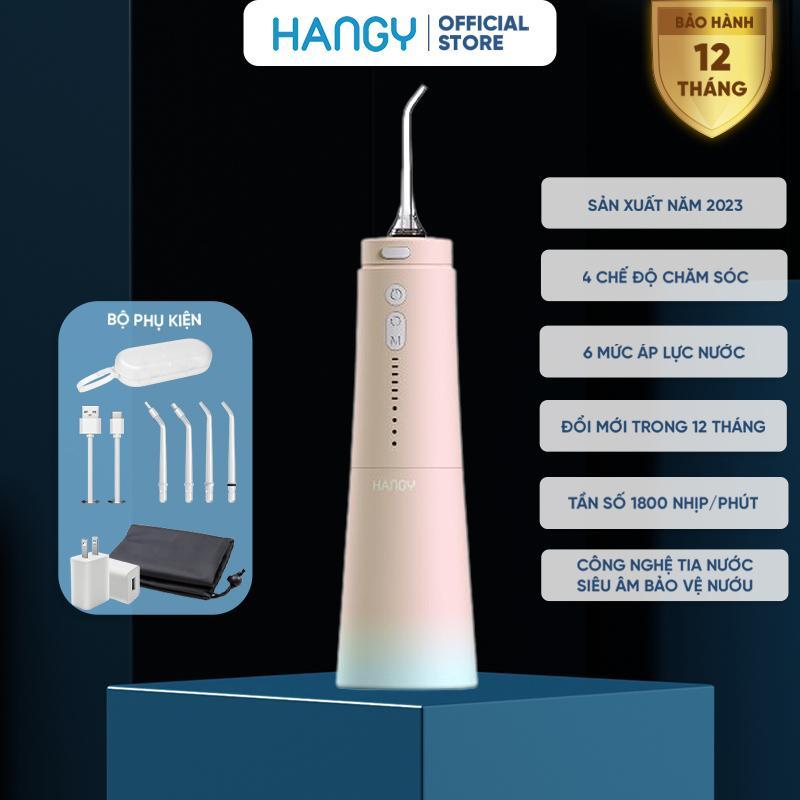 Máy tăm nước siêu âm HANGY HG23 thế hệ mới 2023 chính hãng - Bình nước 270ml [3 MÀU - Trắng Đen , Đen, Cam mix]