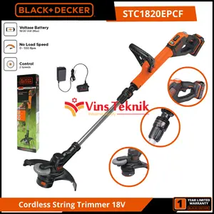 Black + Decker STC1820EPCF Mesin Potong Rumput Senar Baterai Cordless String Grass Trimmer STC1820EPCF-B1