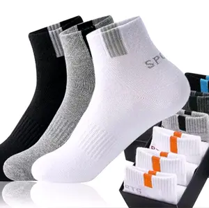 ( new sport 3/4 ) paket 3 pasang  kaos kaki olahraga kaos kaki dewasa Pria Wanita Abu