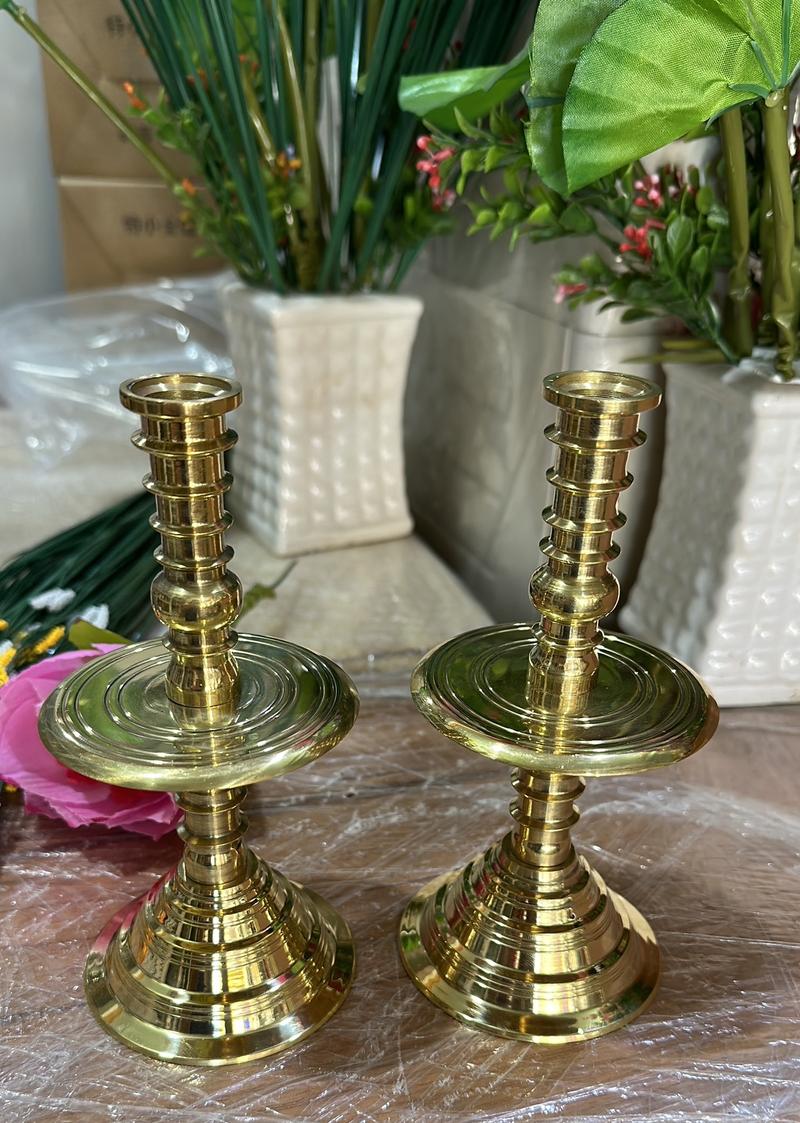 Product Introduction of CẶP CHÂN ĐÈN ĐỒNG THỜ CÚNG   cao 27cm Decor den hat 12